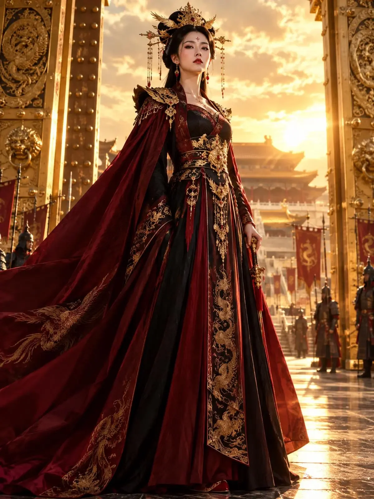 一代女帝短剧剧照，古装题材，从掖庭宫女到执掌天下，她用十年时间走完别人一生都不敢走的路。